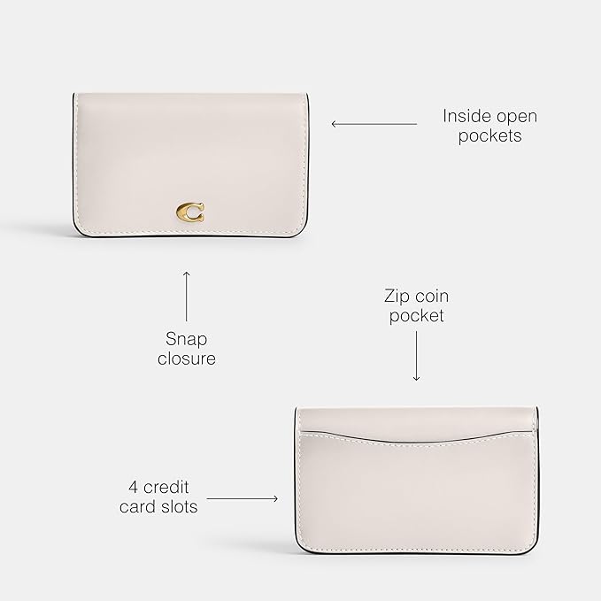 Tarjetero Coach Piel Liso — Chalk