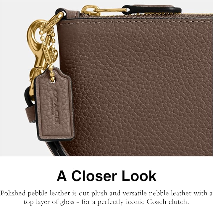Wristlet Coach Small Polished Pebble Leather — Piedra Oscura