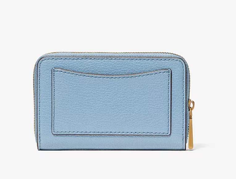 Cartera Pequeña Michael Kors Azul Acero con Tachuelas Doradas