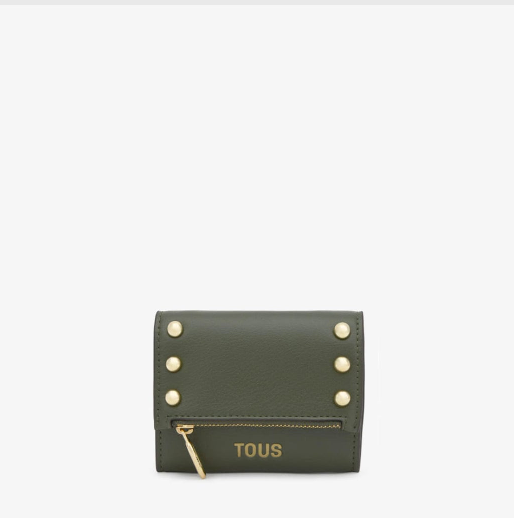 TOUS cartera verde militar - interior abierto