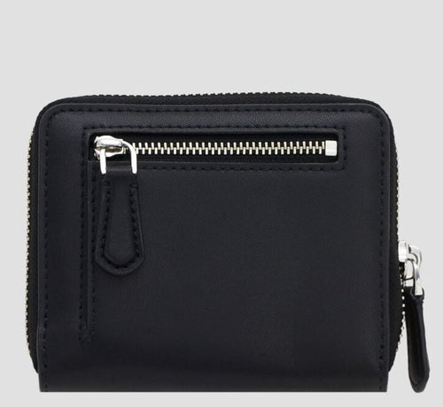 Billetera Marc Jacobs The Mini Zip Around Negro - logo detalle
