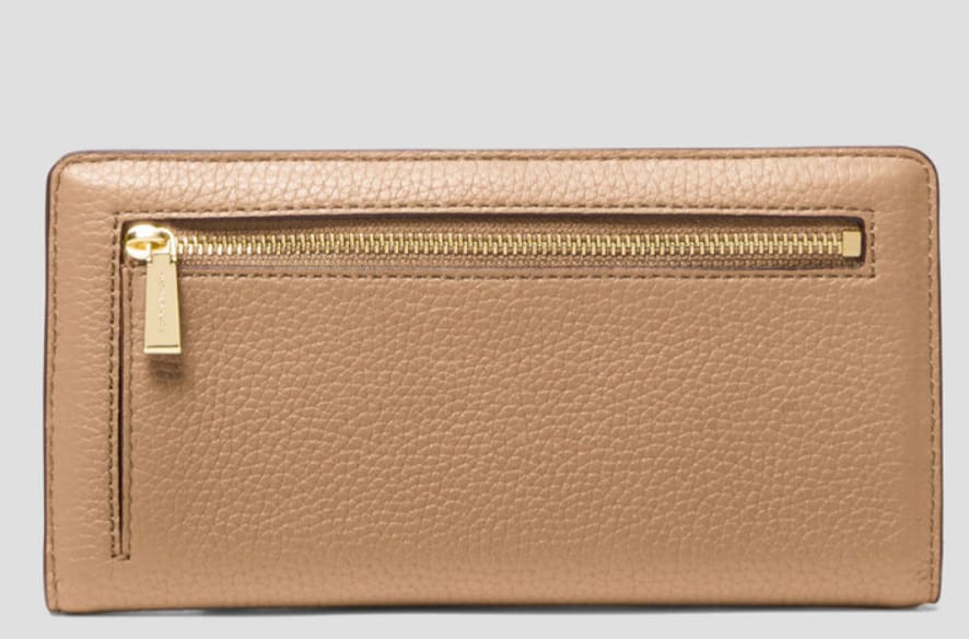 Cartera Michael Kors beige - reverso con zipper
