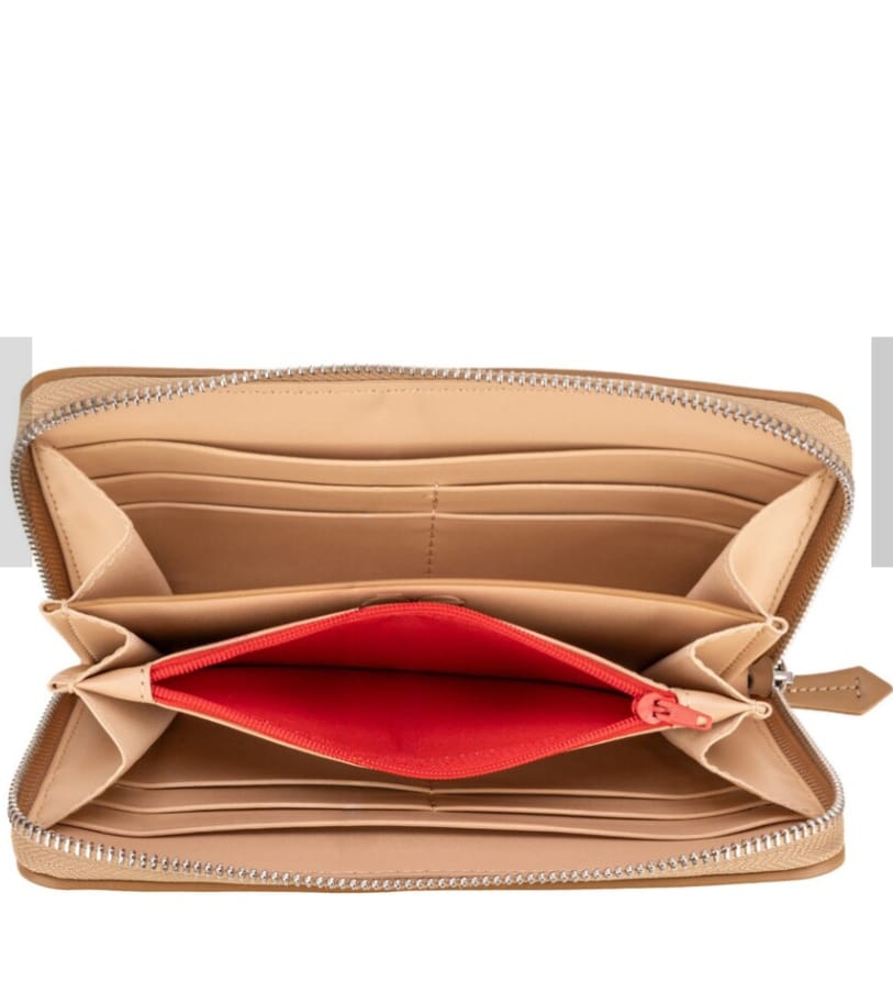 Billetera cierre sencillo camel - vista lateral